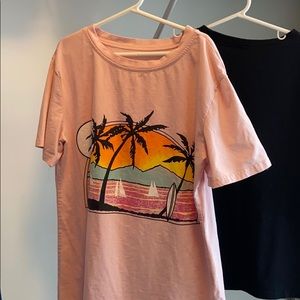 Beach print T-shirt